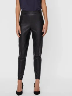 VMJANNI HW PU LEGGING NOOS black