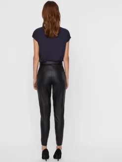 VMJANNI HW PU LEGGING NOOS black