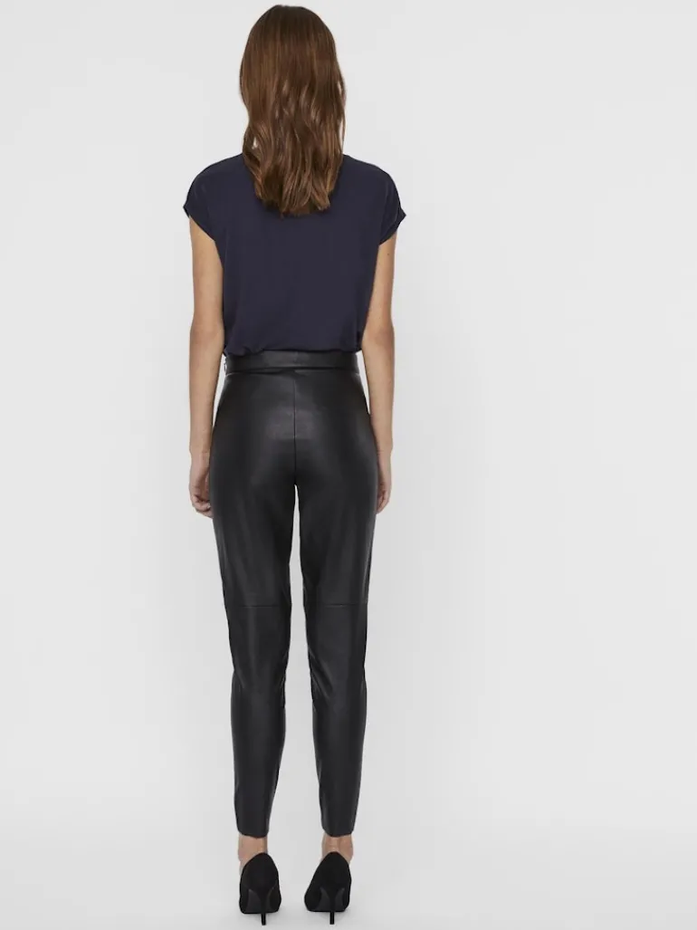 VMJANNI HW PU LEGGING NOOS black