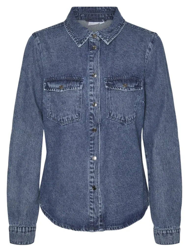 VMJENNIE LS DENIM SHIRT MIX GA NOOS medium blue denim
