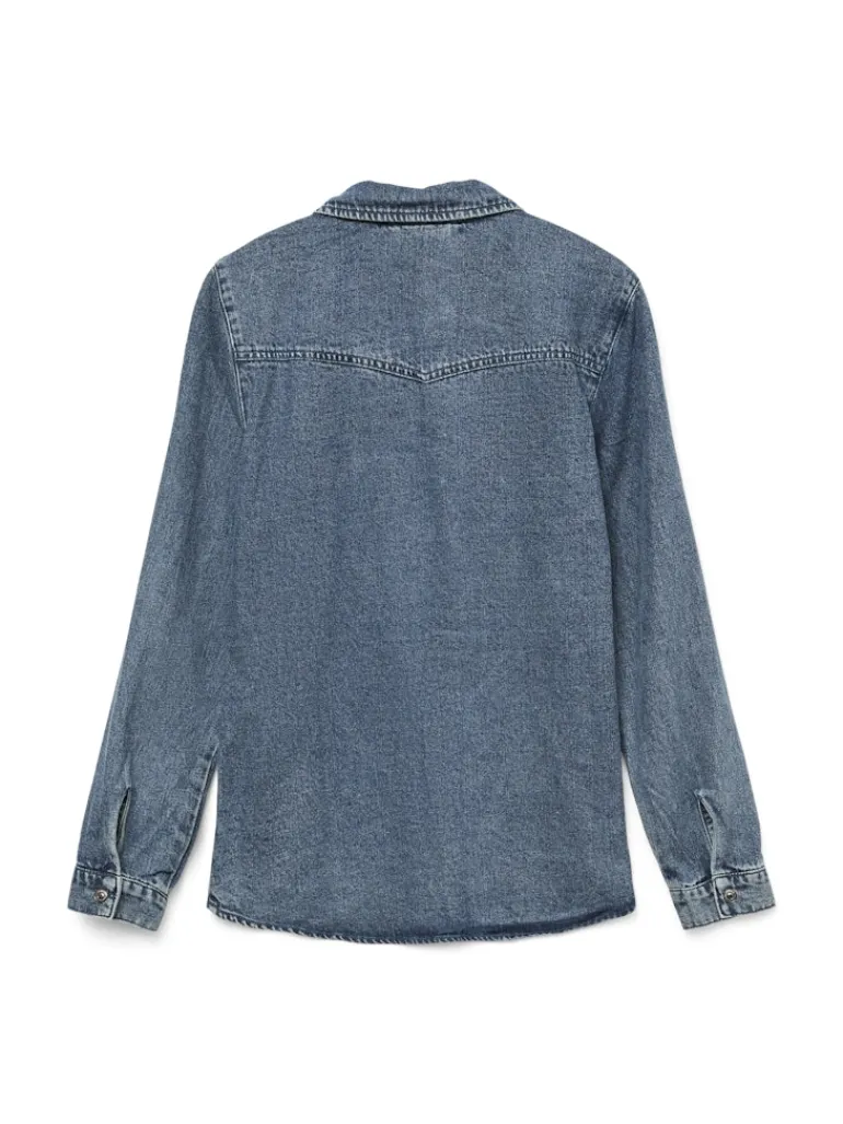 VMJENNIE LS DENIM SHIRT MIX GA NOOS medium blue denim