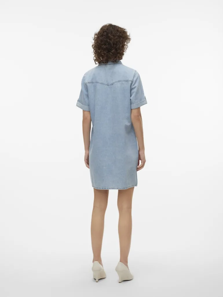 VMJENNIE SS SHORT DENIM DRESS GA NOOS light blue denim