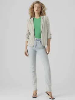 VMJESMILO 3/4 LOOSE BLAZER WVN NOOS silver lining2