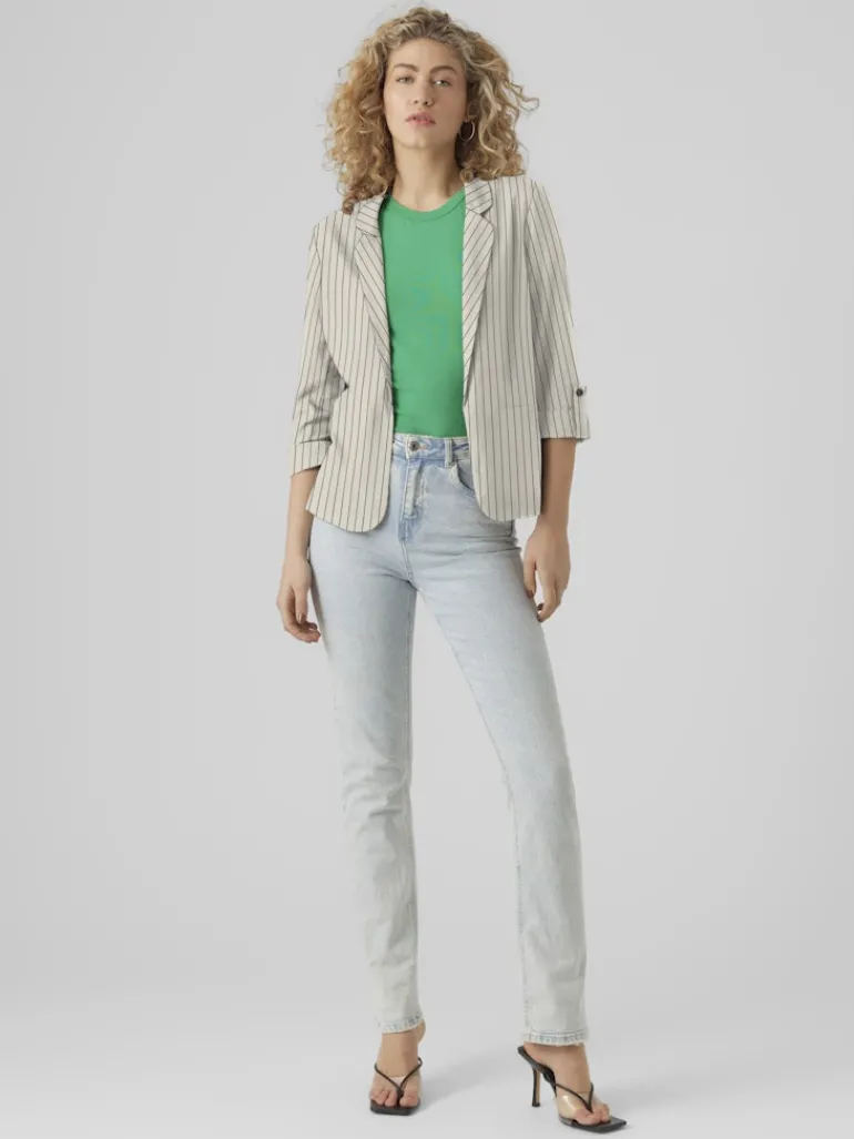 VMJESMILO 3/4 LOOSE BLAZER WVN NOOS silver lining2