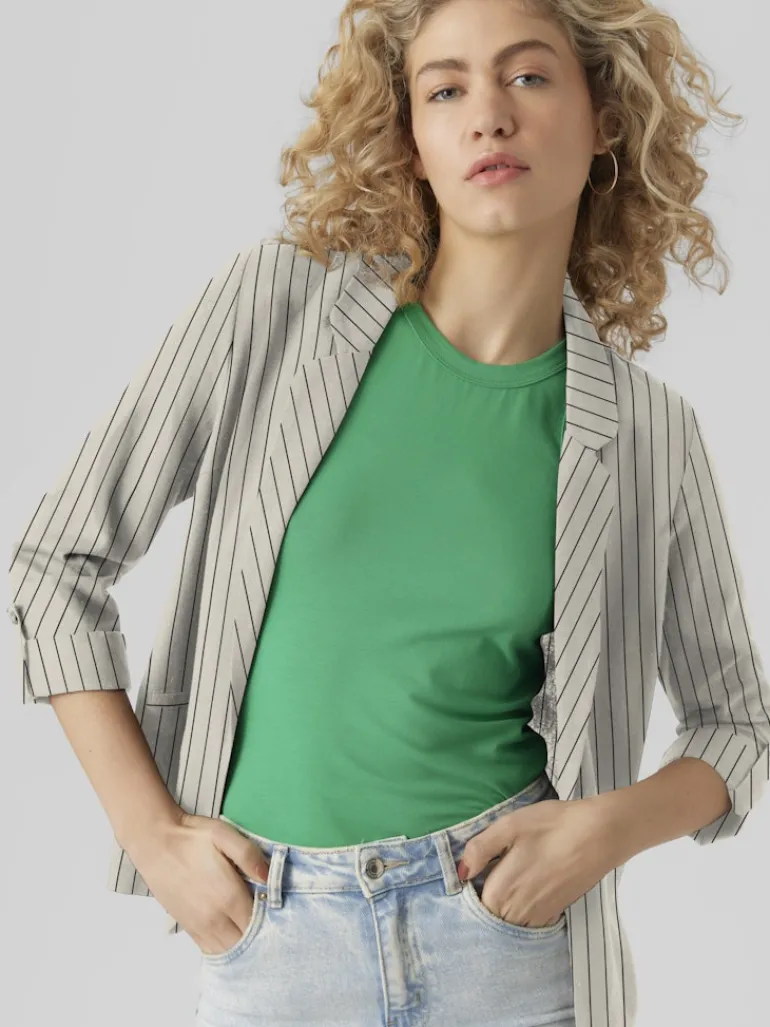 VMJESMILO 3/4 LOOSE BLAZER WVN NOOS silver lining2