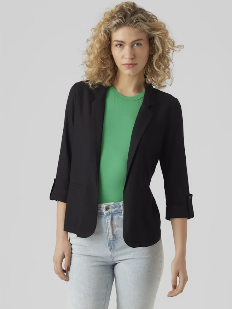 VMJESMILO 3/4 LOOSE BLAZER WVN NOOS black