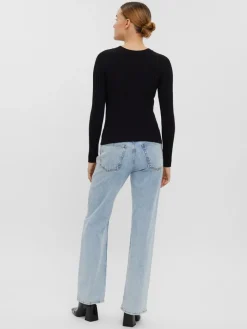 VMKIKI LS O-NECK RIB BLOUSE GA NOOS black1