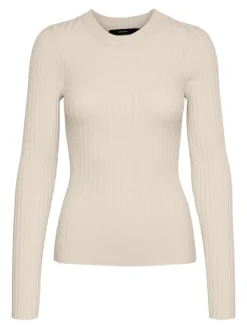 VMKIKI LS O-NECK RIB BLOUSE GA NOOS birch