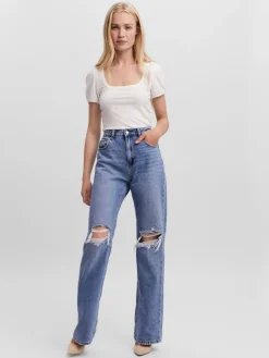 VMKITHY HR STRAIGHT JEANS LI363 NOOS medium blue denim