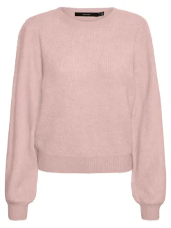 VMLEFILE LS O-NECK PUFF BLOUSE COLOR sepia rose