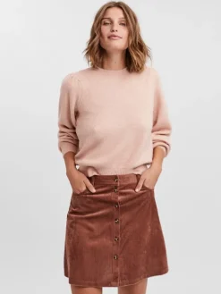 VMLEFILE LS O-NECK PUFF BLOUSE COLOR sepia rose