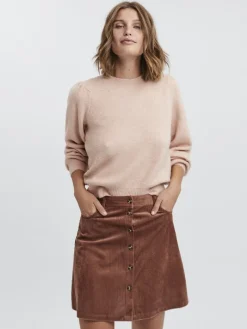 VMLEFILE LS O-NECK PUFF BLOUSE COLOR sepia rose
