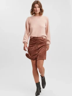 VMLEFILE LS O-NECK PUFF BLOUSE COLOR sepia rose