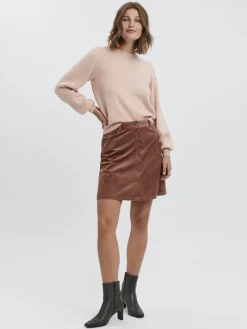 VMLEFILE LS O-NECK PUFF BLOUSE COLOR sepia rose