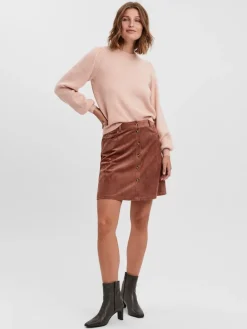 VMLEFILE LS O-NECK PUFF BLOUSE COLOR sepia rose