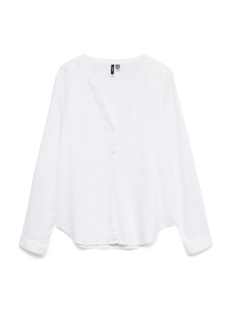 VMLINN LS V-NECK SHIRT WVN NOOS snow white