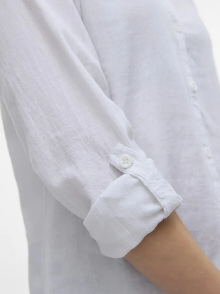 VMLINN LS V-NECK SHIRT WVN NOOS snow white