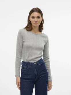 VMLISA POINTELLE LS TOP JRS NOOS light grey melange
