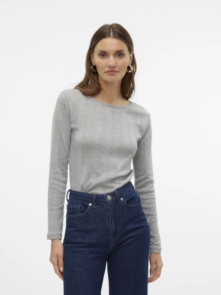 VMLISA POINTELLE LS TOP JRS NOOS light grey melange