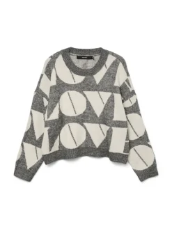VMLOVE LS O-NECK PULLOVER BOO medium grey melange