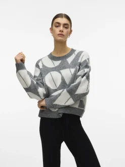 VMLOVE LS O-NECK PULLOVER BOO medium grey melange