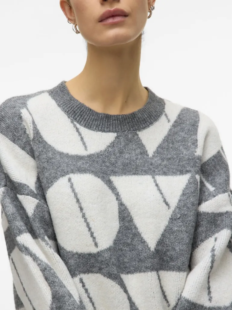 VMLOVE LS O-NECK PULLOVER BOO medium grey melange