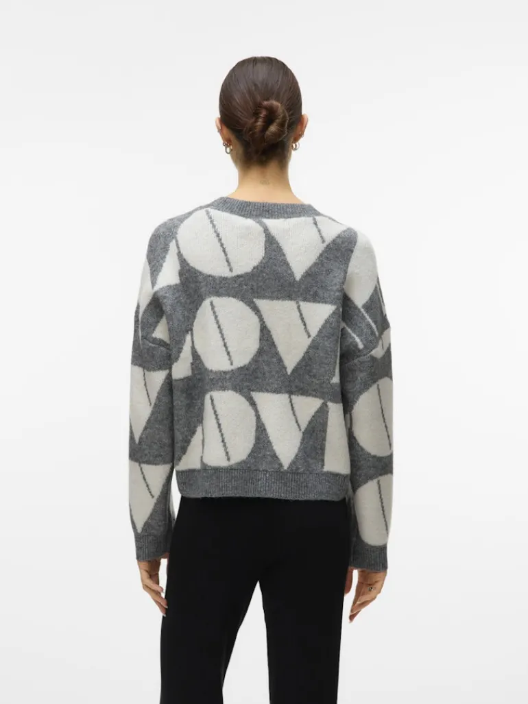 VMLOVE LS O-NECK PULLOVER BOO medium grey melange