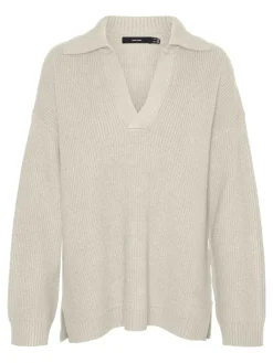 VMLUNA LS V-NECK LONG PULLOVER GA BOO birch