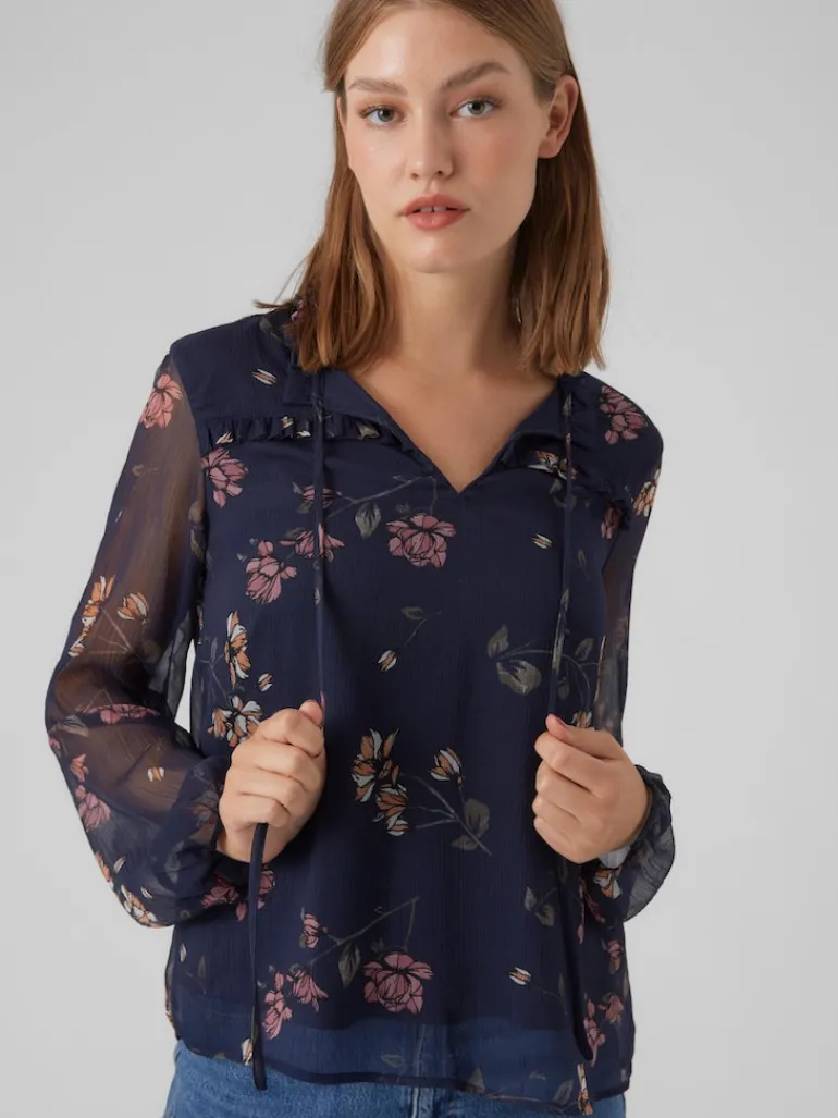 VMMILLA LS TOP WVN GA NOOS navy blazer