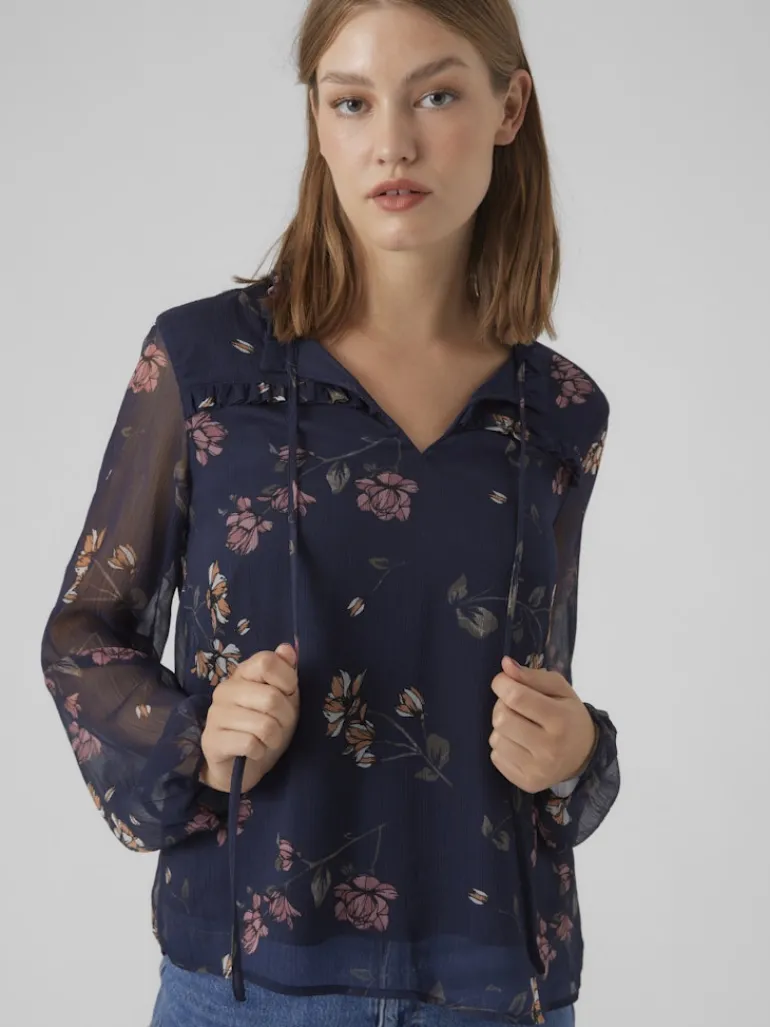 VMMILLA LS TOP WVN GA NOOS navy blazer