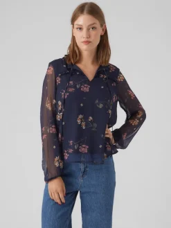 VMMILLA LS TOP WVN GA NOOS navy blazer