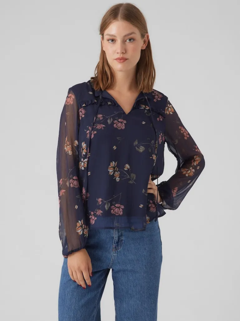 VMMILLA LS TOP WVN GA NOOS navy blazer