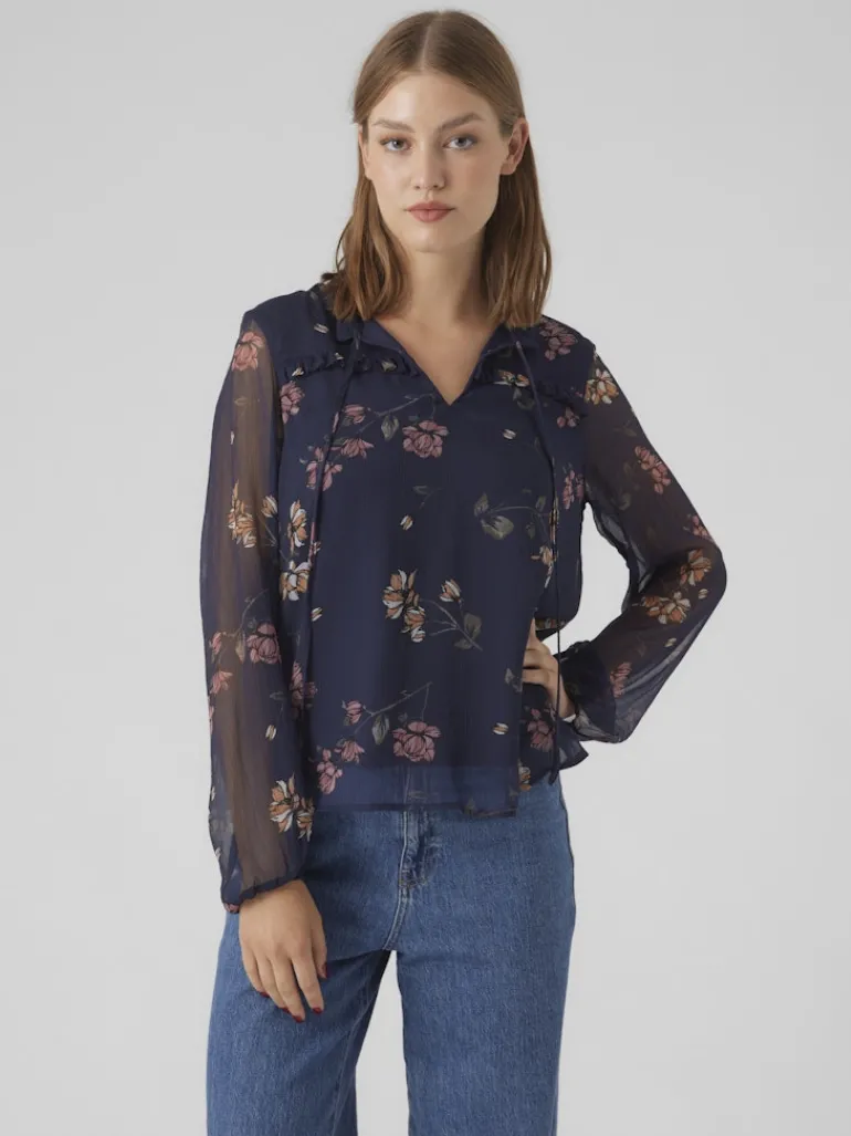 VMMILLA LS TOP WVN GA NOOS navy blazer