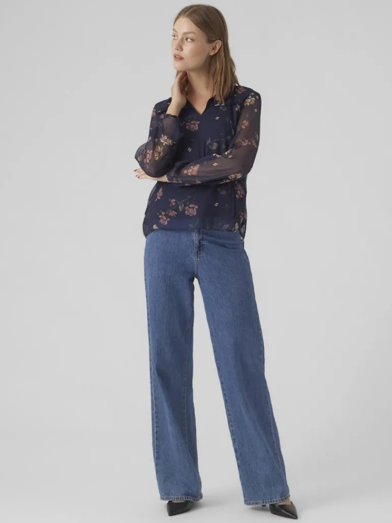 VMMILLA LS TOP WVN GA NOOS navy blazer