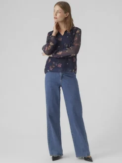 VMMILLA LS TOP WVN GA NOOS navy blazer