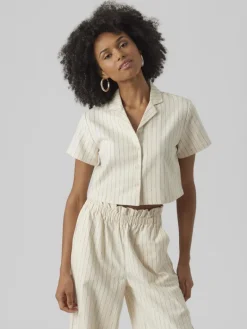 VMMINASAJA SS CROPPED SHIRT oatmeal