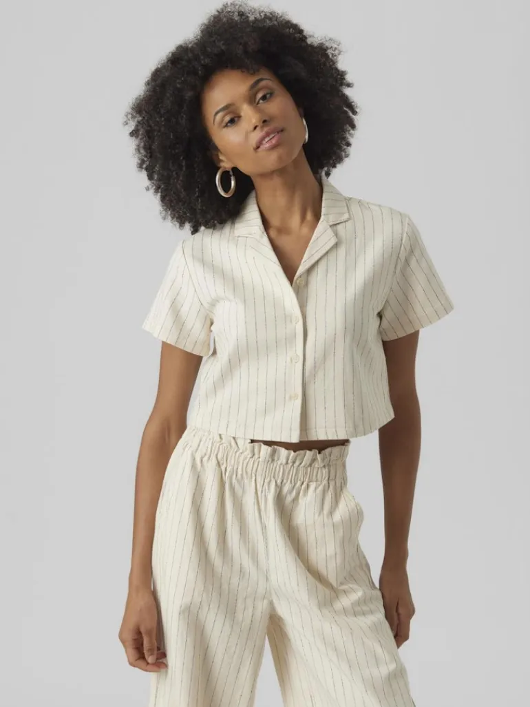 VMMINASAJA SS CROPPED SHIRT oatmeal
