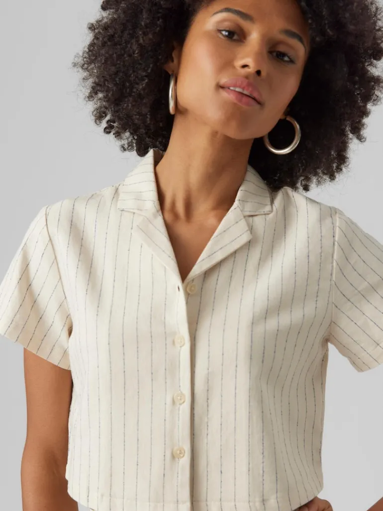 VMMINASAJA SS CROPPED SHIRT oatmeal