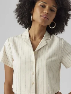 VMMINASAJA SS CROPPED SHIRT oatmeal