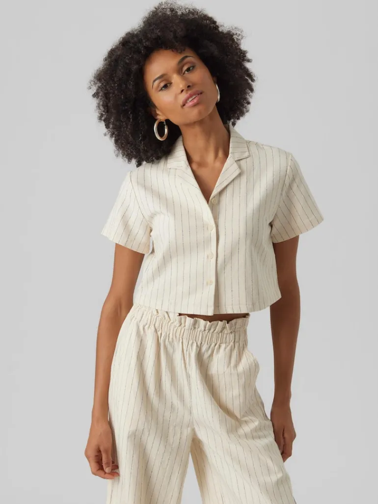 VMMINASAJA SS CROPPED SHIRT oatmeal