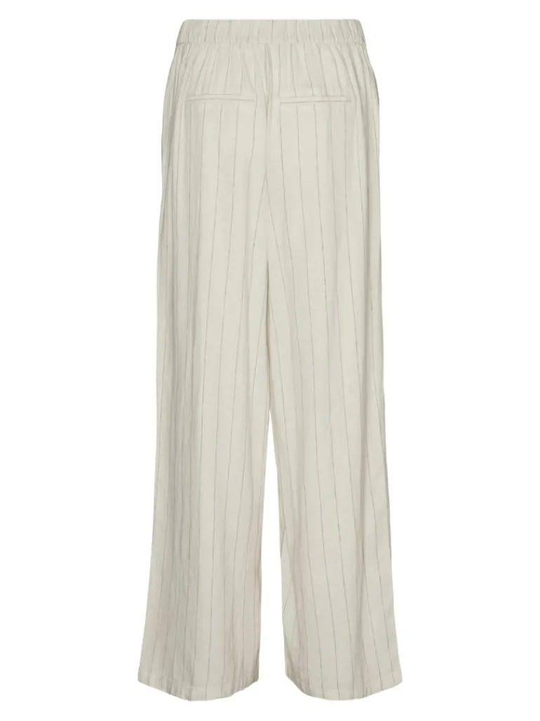 VMMINDY MW WIDE PINSTRIPE LINEN PANT oatmeal