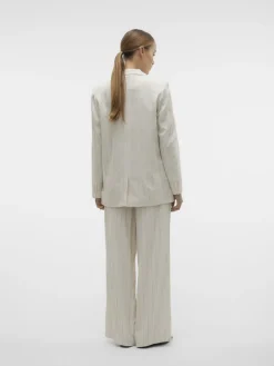 VMMINDY MW WIDE PINSTRIPE LINEN PANT oatmeal
