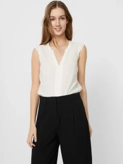 VMNADS S/L LACE TOP GA COLOR snow white