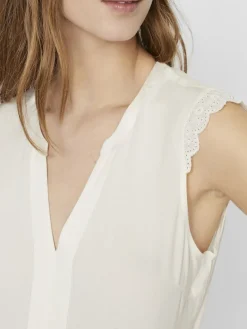 VMNADS S/L LACE TOP GA COLOR snow white