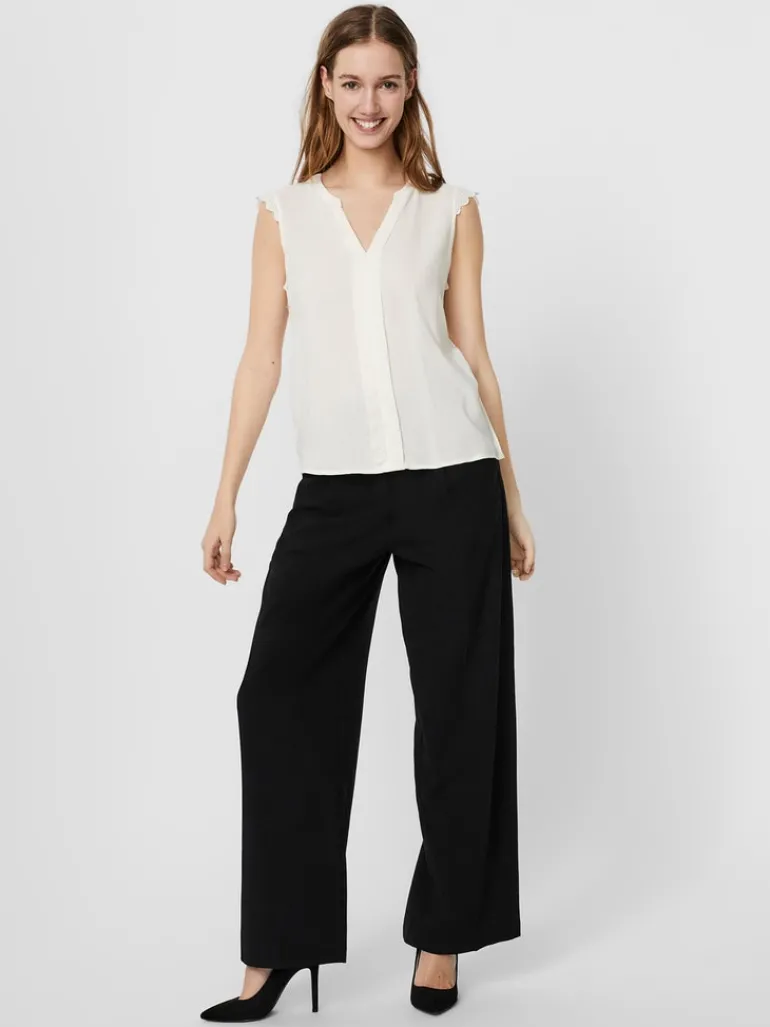 VMNADS S/L LACE TOP GA COLOR snow white