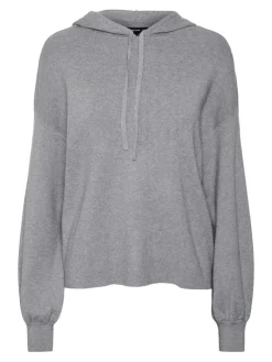 VMNANCY LS HOOD BLOUSE GA medium grey melange
