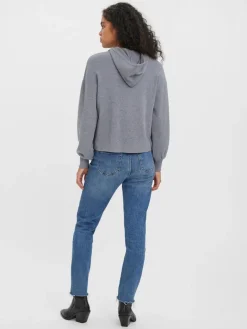 VMNANCY LS HOOD BLOUSE GA medium grey melange