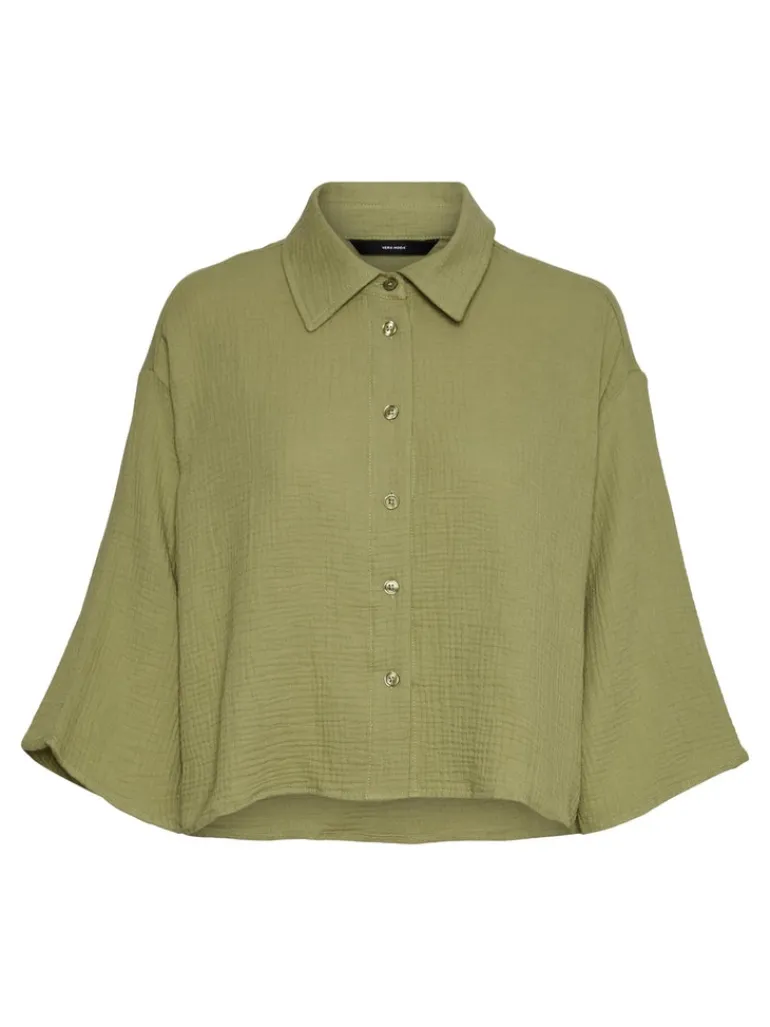 VMNATALI 3/4 CROP SHIRT WVN sage
