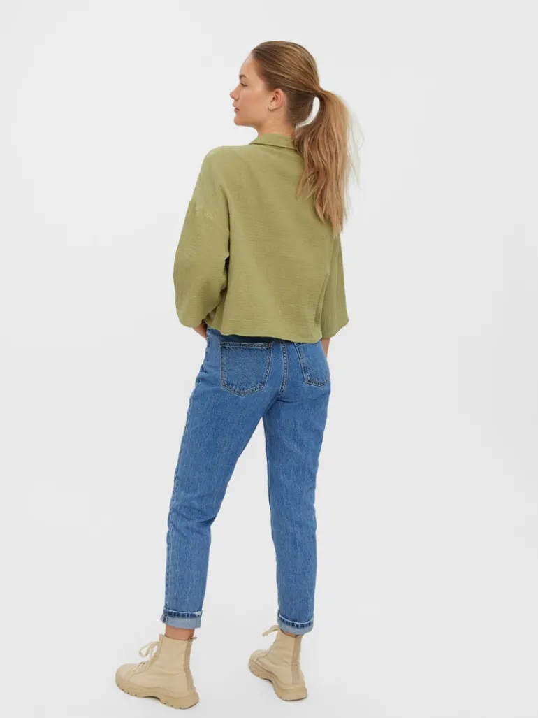 VMNATALI 3/4 CROP SHIRT WVN sage