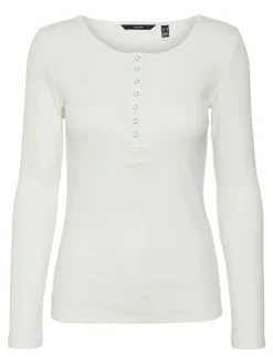 VMNATASHA LS PLACKET TOP NOOS snow white